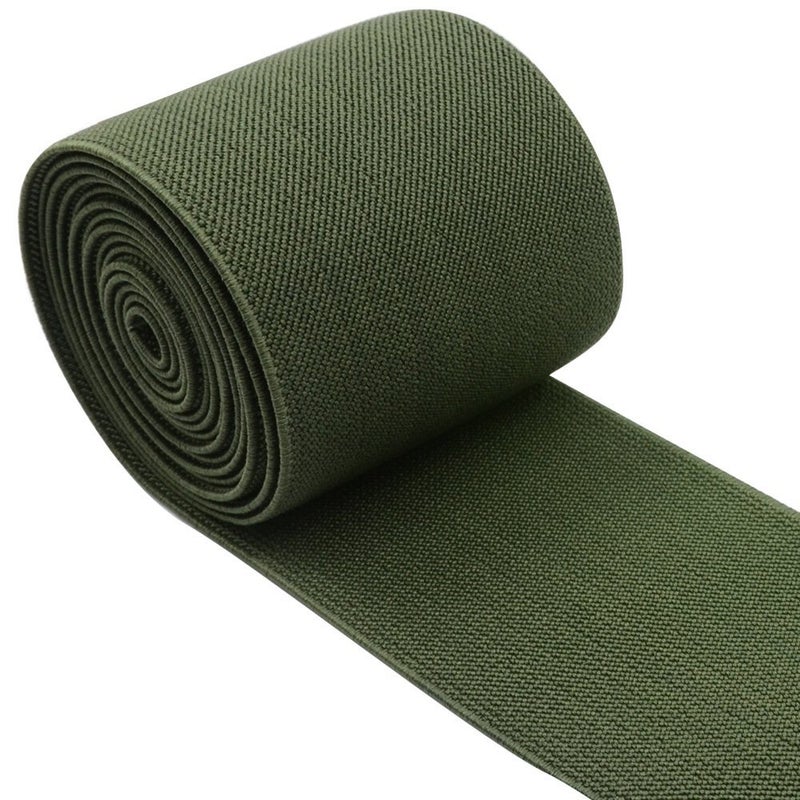 iCraft Strapcrafts 3-Inch Wide by 2-Yard Colored Woven Elastic Band,Army Green 13070 - Image 1